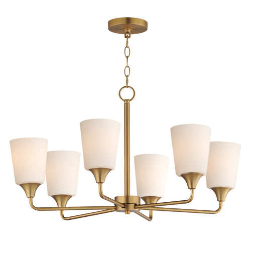 Maxim 12876SWNAB Hudson 6 Light Chandelier | Natural Aged Brass