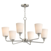 Maxim 12876SWSN Hudson 6 Light Chandelier | Satin Nickel