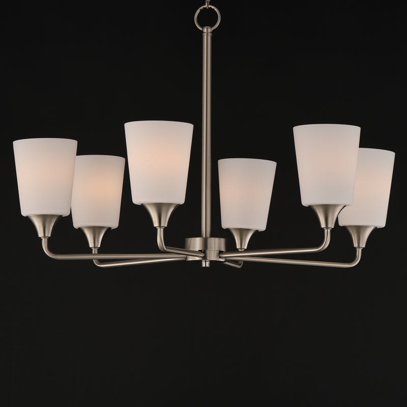 Maxim 12876SWSN Hudson 6 Light Chandelier | Satin Nickel