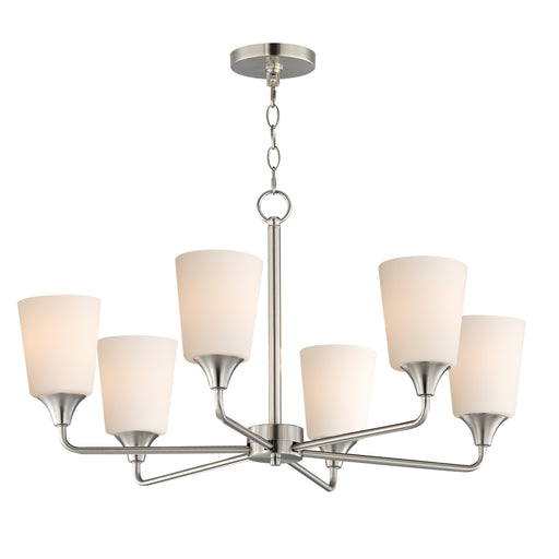 Maxim 12876SWSN Hudson 6 Light Chandelier | Satin Nickel