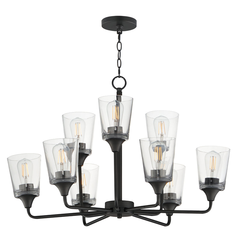 Maxim 12879CLBK Hudson 9 Light Two Tier Chandelier | Black
