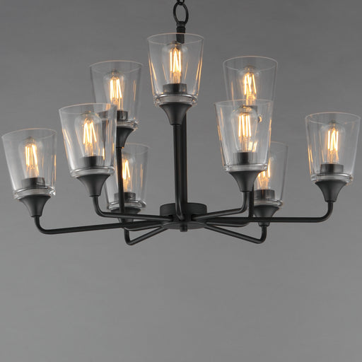 Maxim 12879CLBK Hudson 9 Light Two Tier Chandelier | Black
