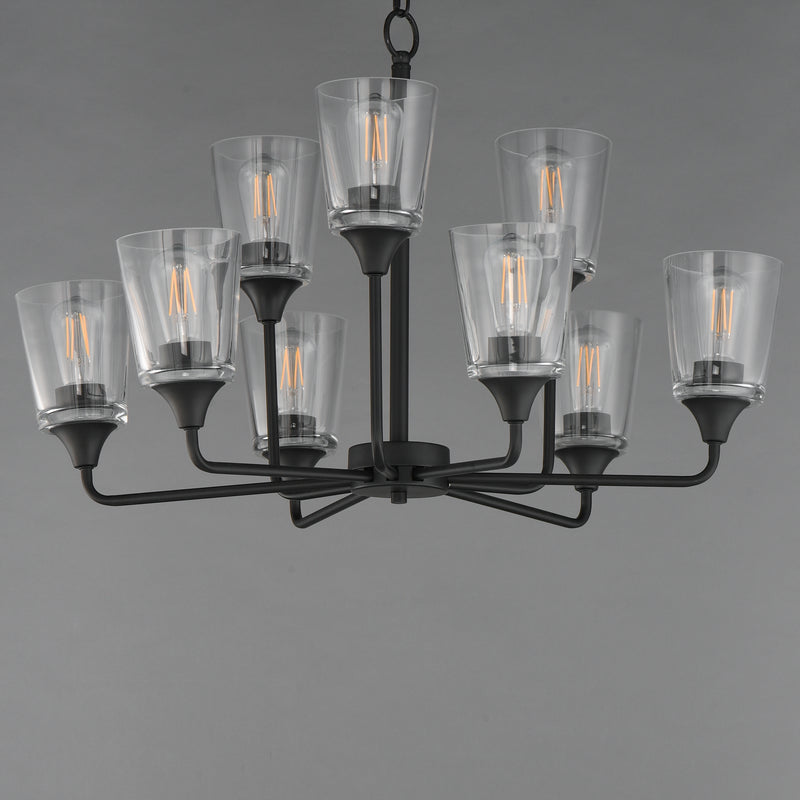 Maxim 12879CLBK Hudson 9 Light Two Tier Chandelier | Black