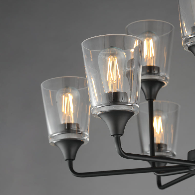 Maxim 12879CLBK Hudson 9 Light Two Tier Chandelier | Black