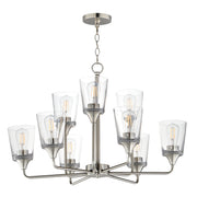 Maxim 12879CLSN Hudson 9 Light Two Tier Chandelier | Satin Nickel