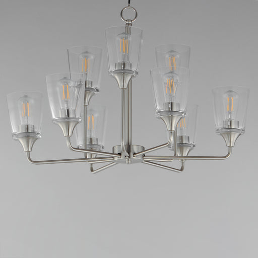 Maxim 12879CLSN Hudson 9 Light Two Tier Chandelier | Satin Nickel