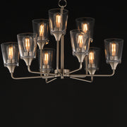 Maxim 12879CLSN Hudson 9 Light Two Tier Chandelier | Satin Nickel