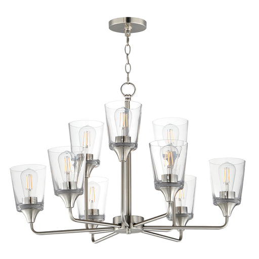 Maxim 12879CLSN Hudson 9 Light Two Tier Chandelier | Satin Nickel