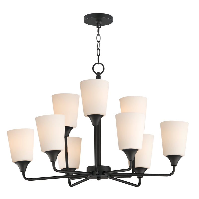 Maxim 12879SWBK Hudson 9 Light Chandelier | Black