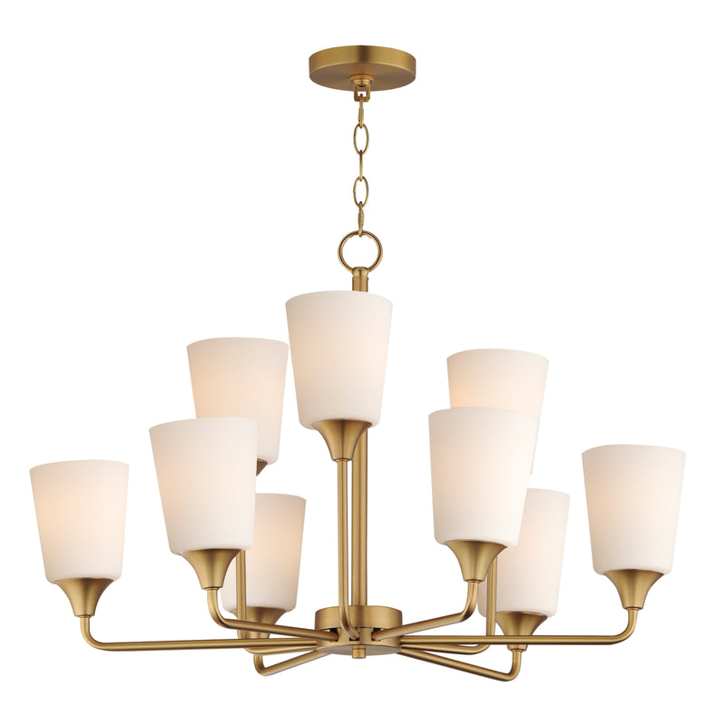 Maxim 12879SWNAB Hudson 9 Light Chandelier | Natural Aged Brass