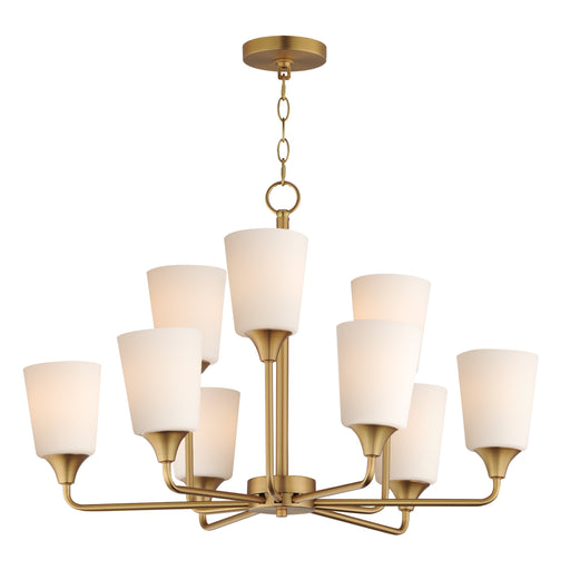 Maxim 12879SWNAB Hudson 9 Light Chandelier | Natural Aged Brass