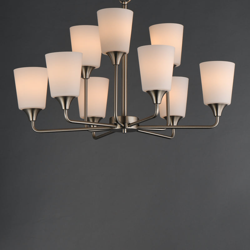 Maxim 12879SWSN Hudson 9 Light Chandelier | Satin Nickel