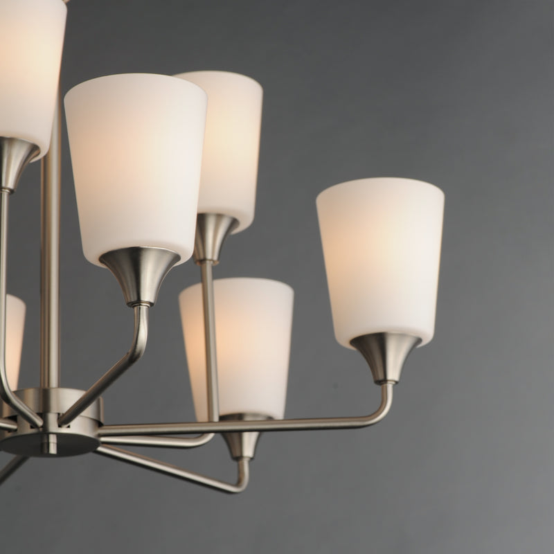 Maxim 12879SWSN Hudson 9 Light Chandelier | Satin Nickel