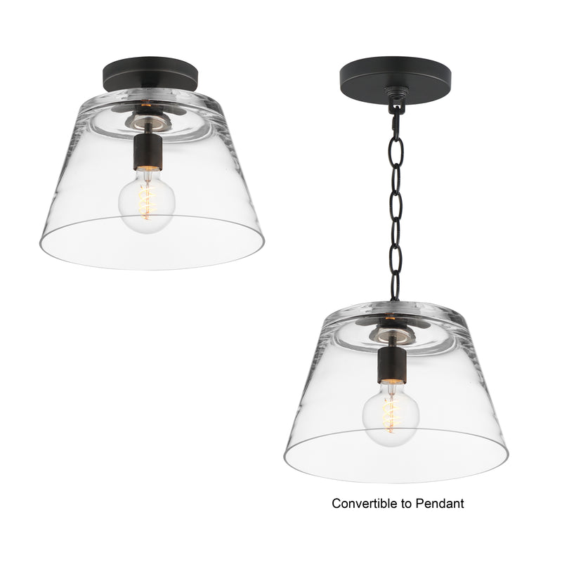 Maxim 12880CLBK Hudson 1 Light Semi Flush Mount/Pendant | Black