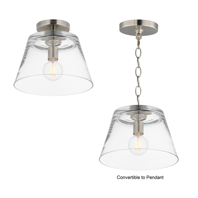 Maxim 12880CLSN Hudson 1 Light Semi Flush Mount/Pendant | Satin Nickel