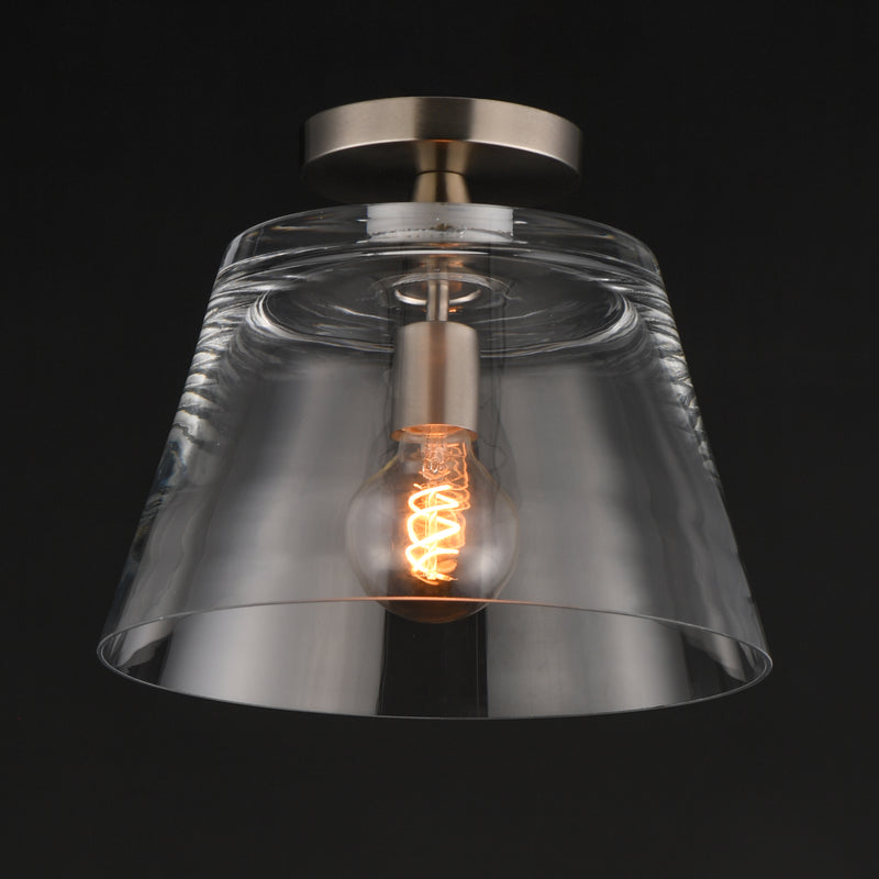 Maxim 12880CLSN Hudson 1 Light Semi Flush Mount/Pendant | Satin Nickel