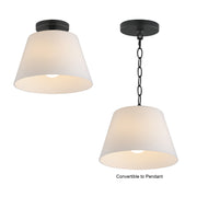 Maxim 12880SWBK Hudson 1 Light Semi Flush Mount/Pendant | Black