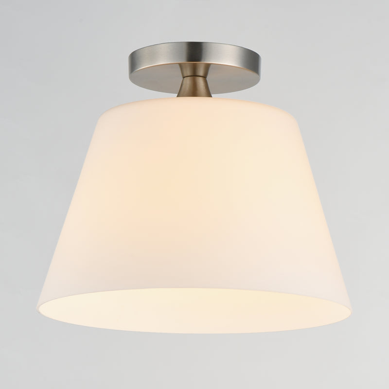 Maxim 12880SWSN Hudson 1 Light Semi Flush Mount/Pendant | Satin Nickel