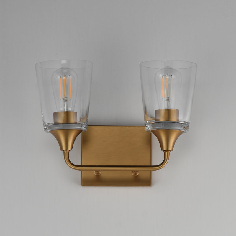 Maxim 12882CLNAB Hudson 2 Light Bath Vanity | Natural Aged Brass