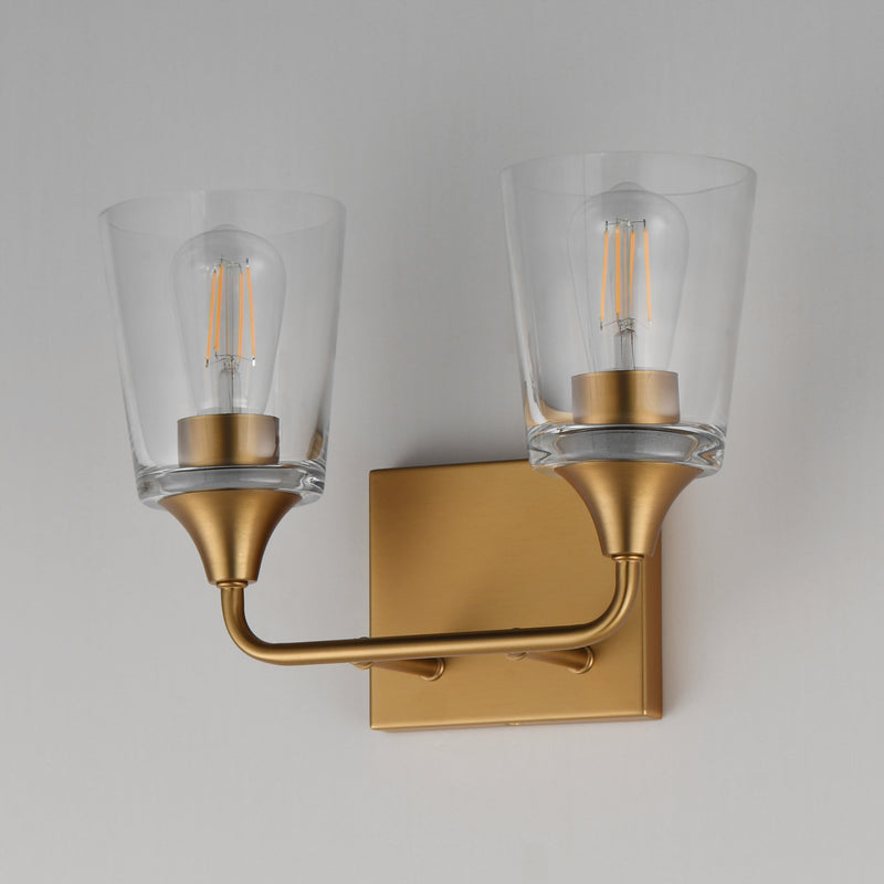 Maxim 12882CLNAB Hudson 2 Light Bath Vanity | Natural Aged Brass