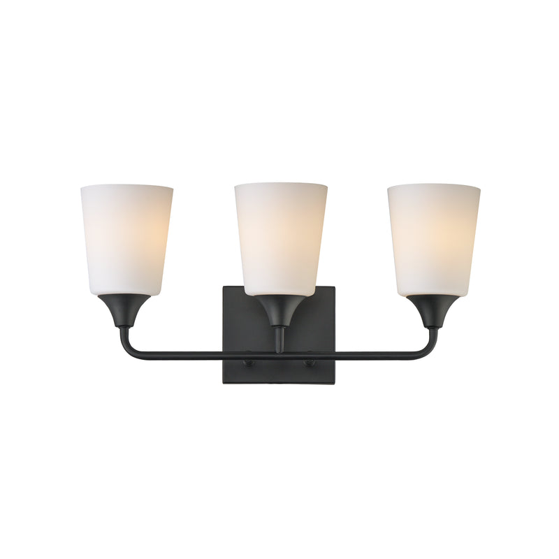 Maxim 12883SWBK Hudson 3 Light Bath Vanity | Black