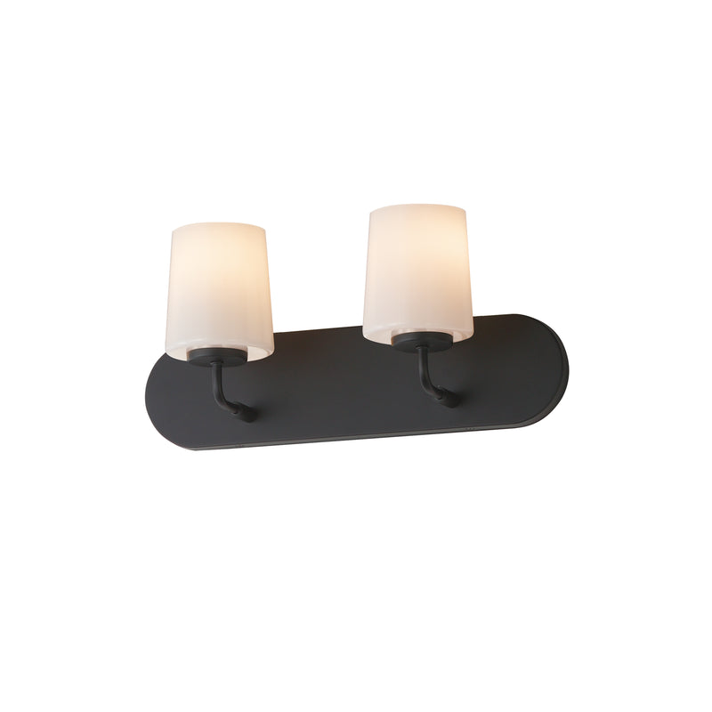 Maxim 12892WTBK Durham 2 Light Strip Bath Vanity | Black