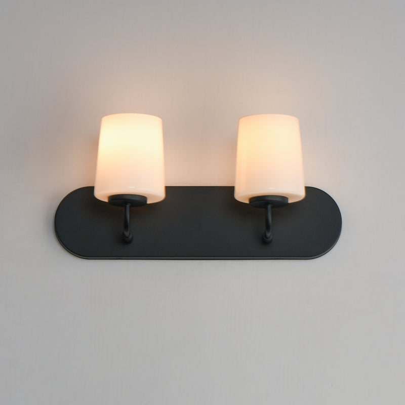 Maxim 12892WTBK Durham 2 Light Strip Bath Vanity | Black