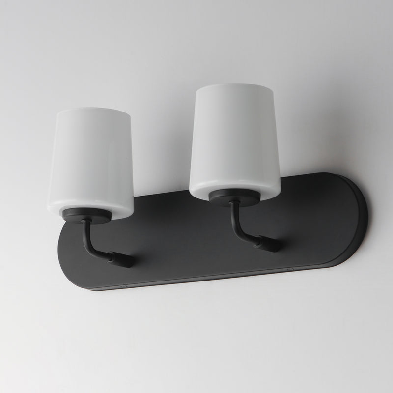 Maxim 12892WTBK Durham 2 Light Strip Bath Vanity | Black