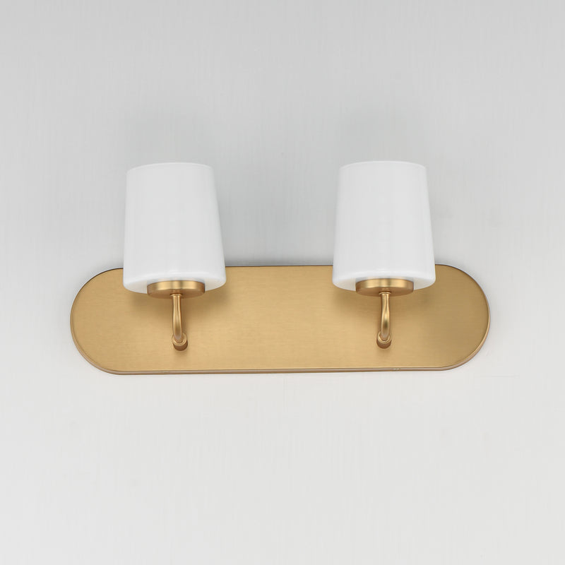 Maxim 12892WTNAB Durham 2 Light Strip Bath Vanity | Natural Aged Brass