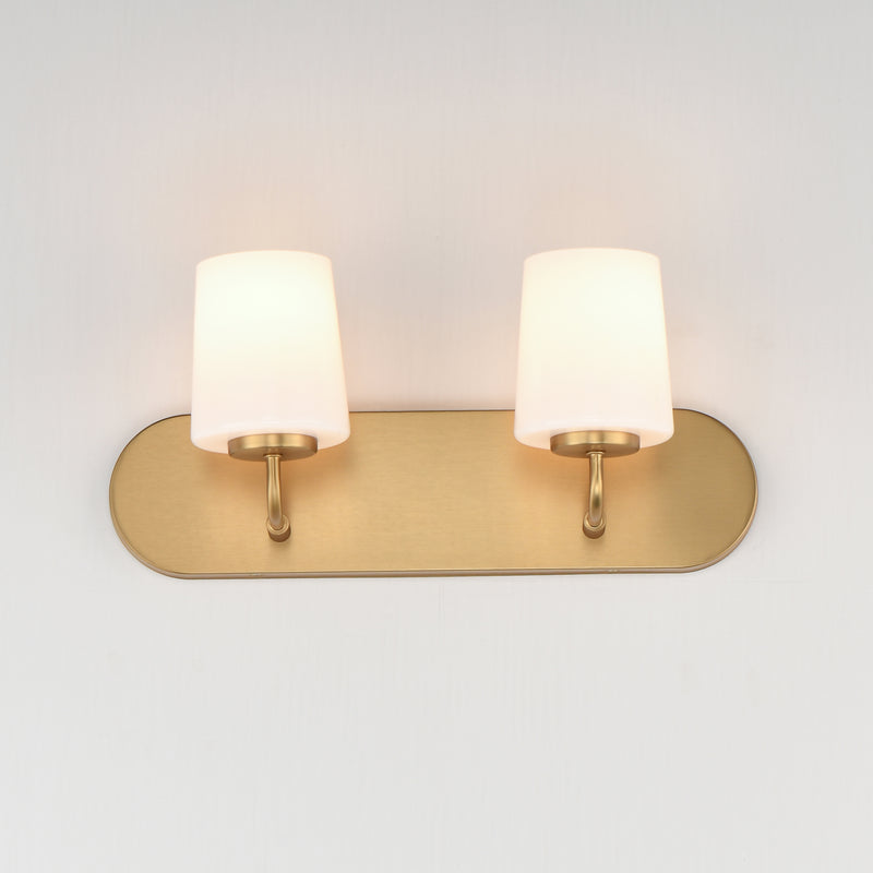 Maxim 12892WTNAB Durham 2 Light Strip Bath Vanity | Natural Aged Brass