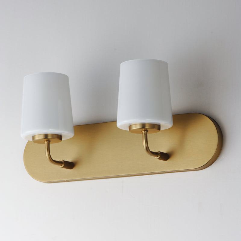 Maxim 12892WTNAB Durham 2 Light Strip Bath Vanity | Natural Aged Brass