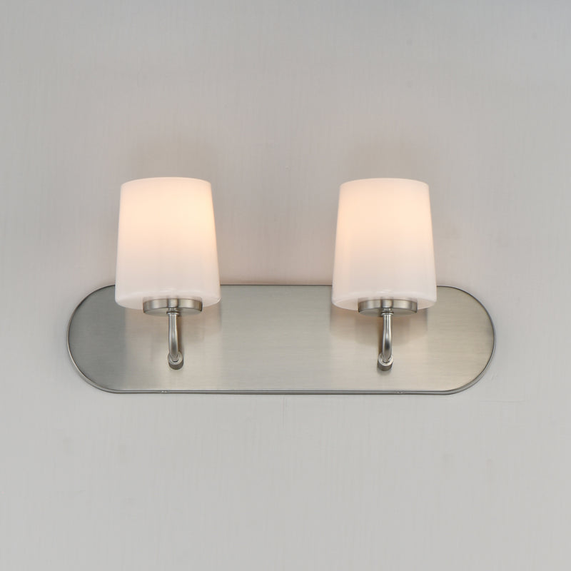 Maxim 12892WTSN Durham 2 Light Strip Bath Vanity | Satin Nickel