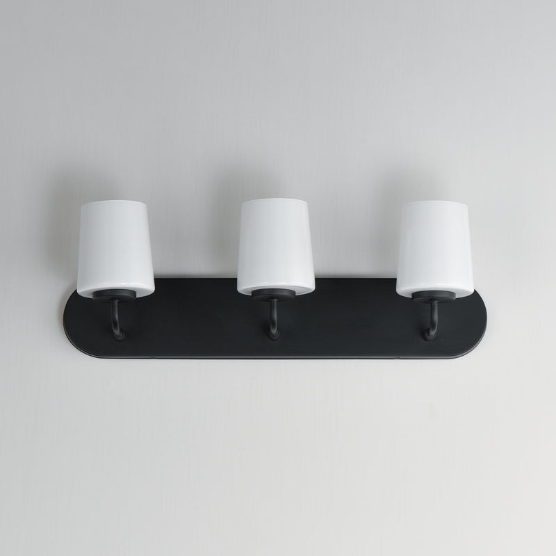 Maxim 12893WTBK Durham 3 Light Strip Bath Vanity | Black