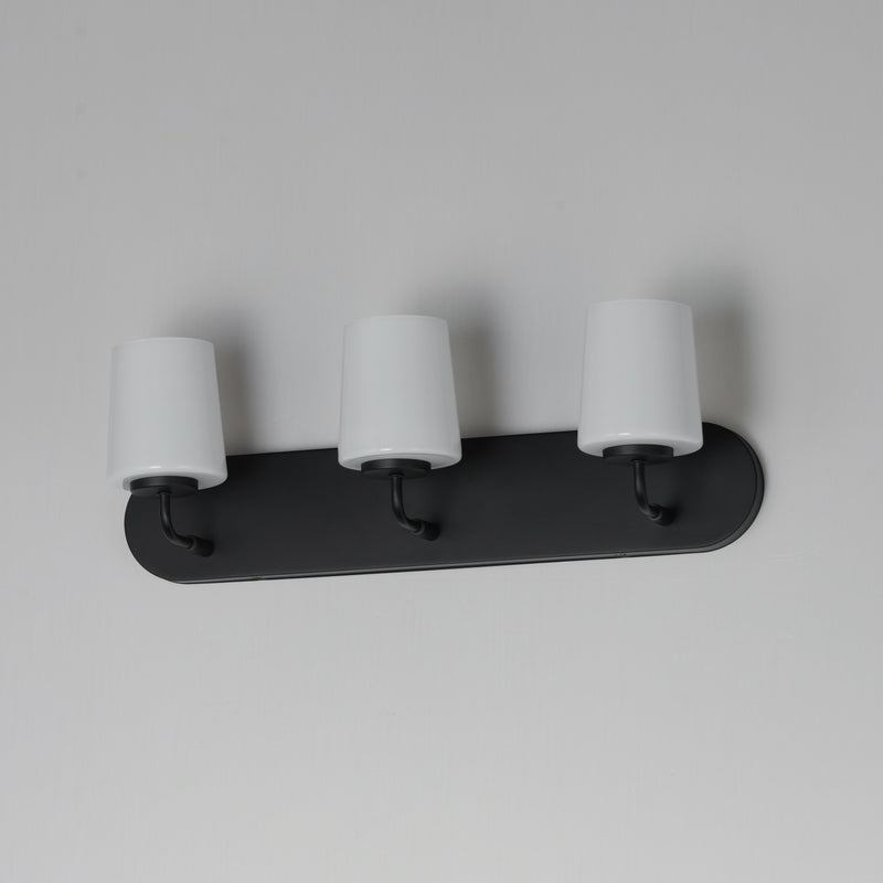 Maxim 12893WTBK Durham 3 Light Strip Bath Vanity | Black