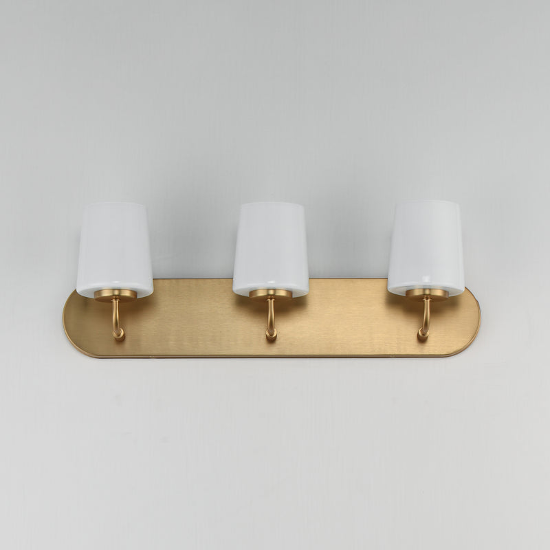 Maxim 12893WTNAB Durham 3 Light Strip Bath Vanity | Natural Aged Brass
