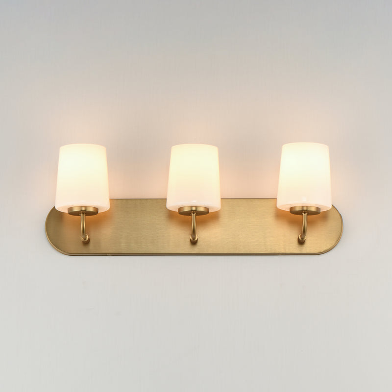 Maxim 12893WTNAB Durham 3 Light Strip Bath Vanity | Natural Aged Brass