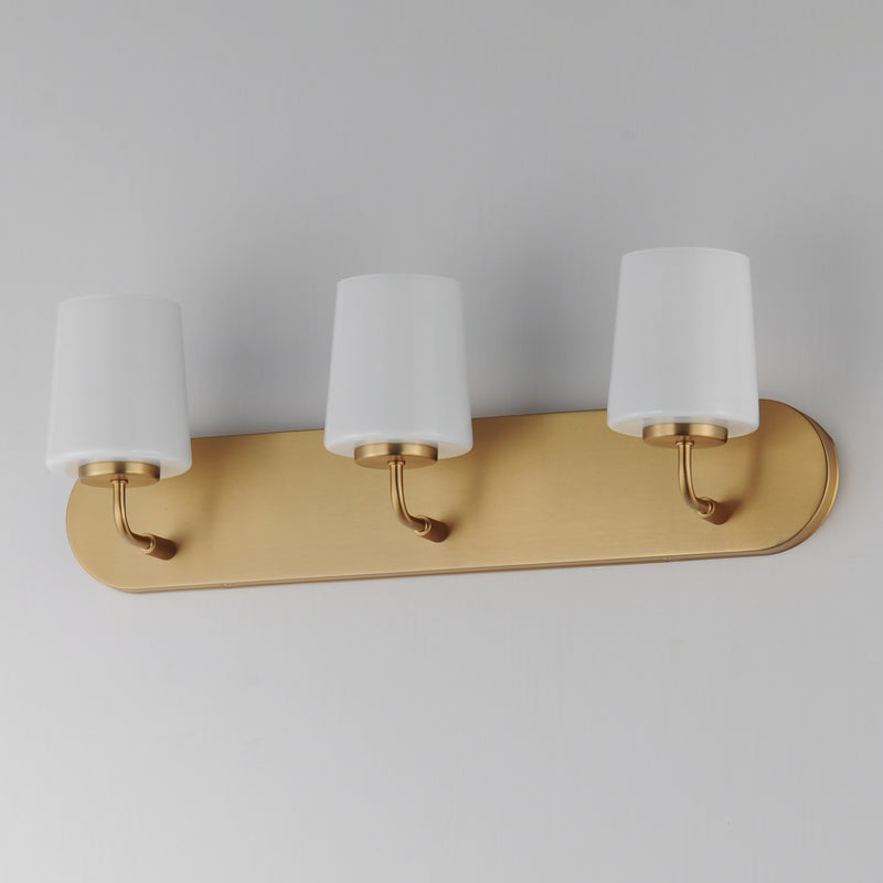 Maxim 12893WTNAB Durham 3 Light Strip Bath Vanity | Natural Aged Brass