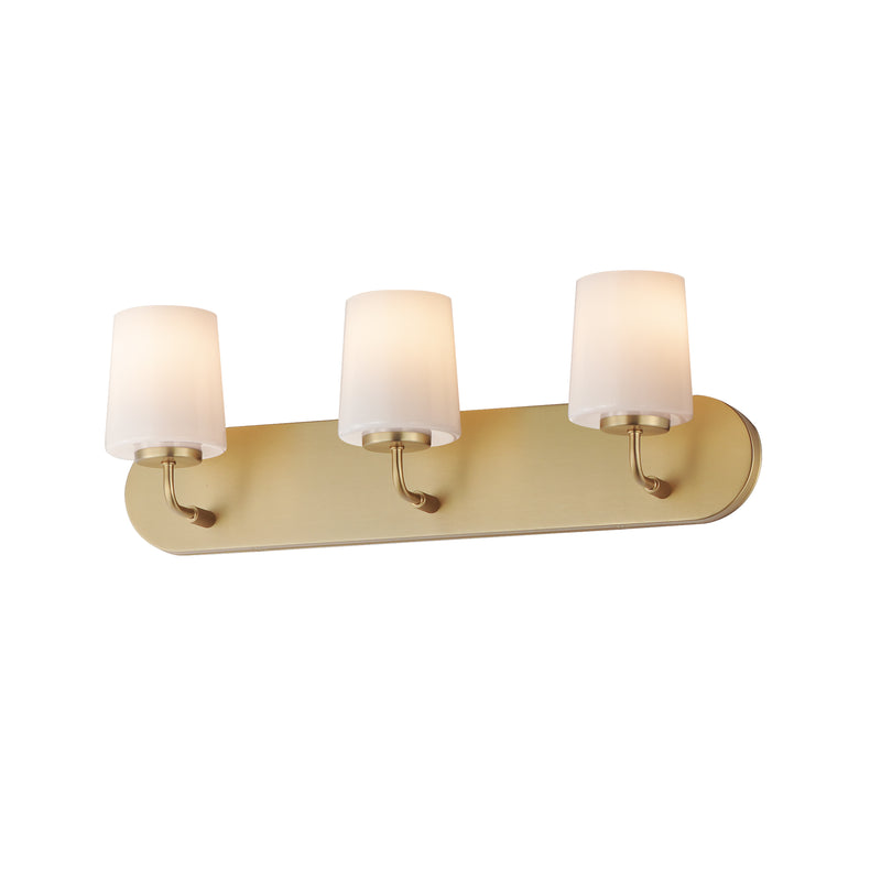 Maxim 12893WTNAB Durham 3 Light Strip Bath Vanity | Natural Aged Brass