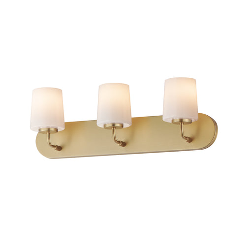 Maxim 12893WTNAB Durham 3 Light Strip Bath Vanity | Natural Aged Brass