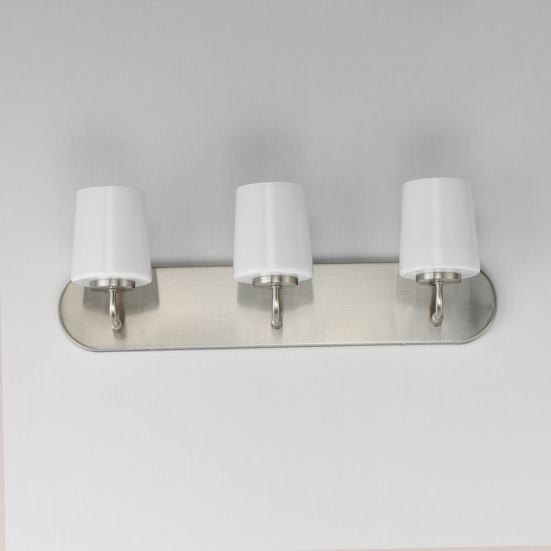 Maxim 12893WTSN Durham 3 Light Strip Bath Vanity | Satin Nickel
