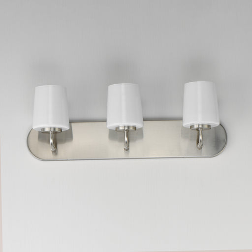 Maxim 12893WTSN Durham 3 Light Strip Bath Vanity | Satin Nickel