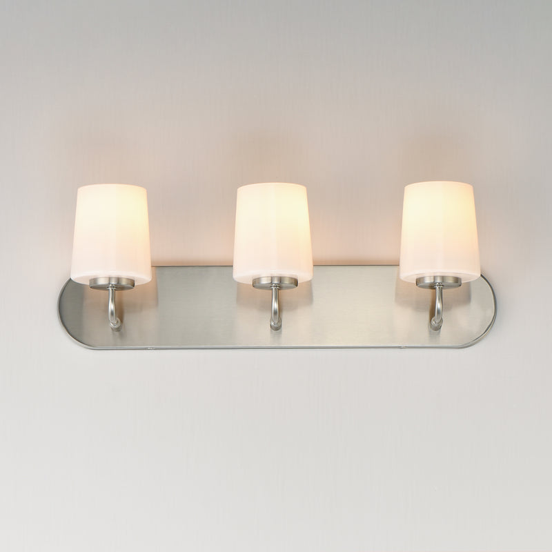 Maxim 12893WTSN Durham 3 Light Strip Bath Vanity | Satin Nickel