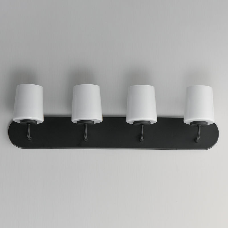 Maxim 12894WTBK Durham 4 Light Strip Bath Vanity | Black