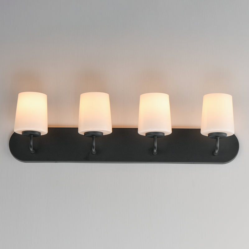 Maxim 12894WTBK Durham 4 Light Strip Bath Vanity | Black