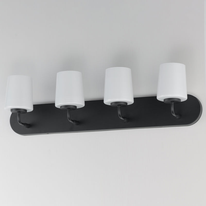 Maxim 12894WTBK Durham 4 Light Strip Bath Vanity | Black