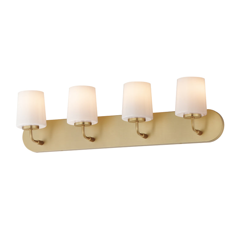 Maxim 12894WTNAB Durham 4 Light Strip Bath Vanity | Natural Aged Brass