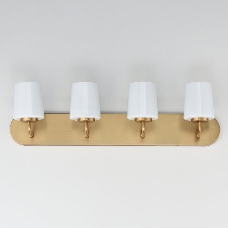 Maxim 12894WTNAB Durham 4 Light Strip Bath Vanity | Natural Aged Brass