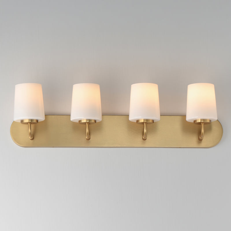 Maxim 12894WTNAB Durham 4 Light Strip Bath Vanity | Natural Aged Brass