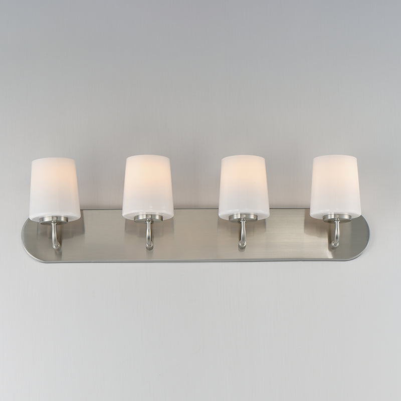 Maxim 12894WTSN Durham 4 Light Strip Bath Vanity | Satin Nickel