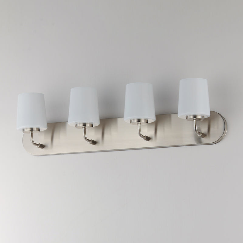 Maxim 12894WTSN Durham 4 Light Strip Bath Vanity | Satin Nickel